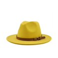thumbnail image 1 of Transemion Fedoras Hat Decorative Cap Comfortable Solid Color Winter Headwear Caps Yellow 58-61cm, 1 of 6