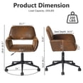 thumbnail image 3 of Homy Casa Chaise de Gaming pour Filles et Femmes, Chaise Moderne Rembourrée avec Roues Pivotantes à Hauteur Réglable, Suède Brun, 3 of 6