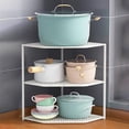 thumbnail image 1 of XYAIYT Corner Kitchen Shelf Organizer Space Saving Metal Pot and Pantry Storage Rack Easy Install Undersink Cabinet Countertop Foldable for Cookware Utensils Washroom Use, 1 of 8