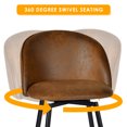 thumbnail image 3 of Homy Casa Set of 2 Counter Stools with Upholstered Seat and Metal Legs, 26" Height, for Coworking Space, Office Lounge, and Communal Areas, 3 of 7
