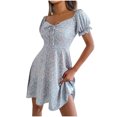 thumbnail image 2 of Robe d'Été pour Femmes 2024 Mode Grande Taille Décontractée Manches Évasées Robe à Cordon avec Arrangements Floraux 50 % de Réduction Liquidation!, 2 of 7