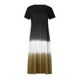 thumbnail image 3 of Fridja Womens Plus Size Daily Tie-dyed Color Block Loose V Neck Short Sleeve Dress, 3 of 7