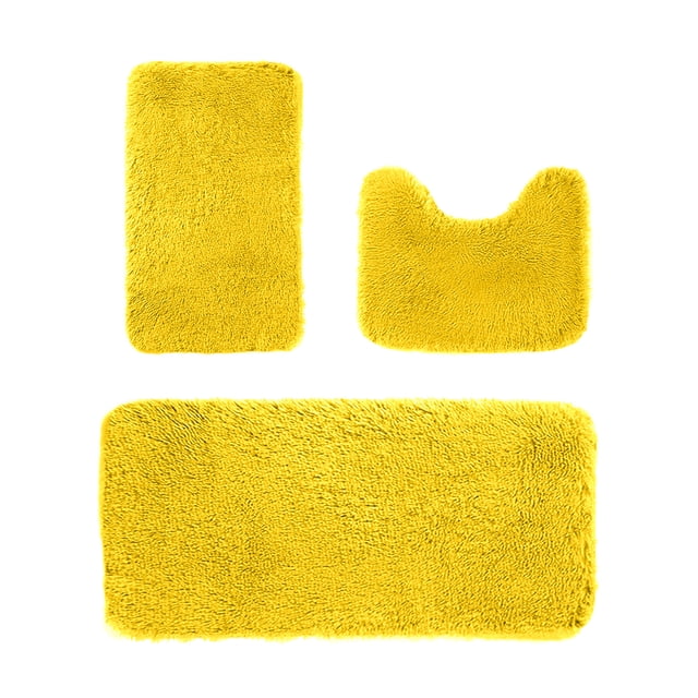 zanvin Bathroom Mat, Solid Color Bath Mats 3 Set Bathroom Rugs for 3 Pcs Toilet Mats Universal Soft Comfortable Water Absorption Non-Slip Thick Machine Washable Easier To Dry Dark, Birthday Gifts
