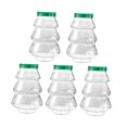 thumbnail image 2 of jifeng 5 Pieces Christmas Tree Candy Jar Cookie Jar for Xmas Festival Party Kitchen Green Lid, 2 of 9