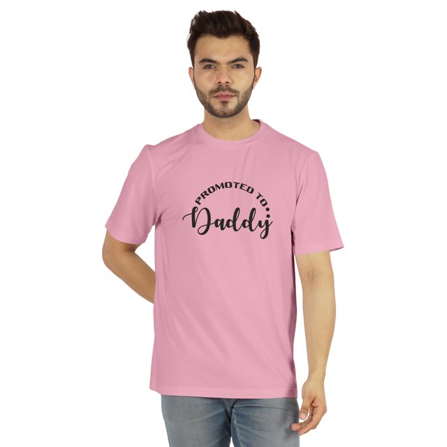 Inkmeso T-Shirt à Col Rond pour Hommes avec Imprimé Graphique Promoted To Daddy€ pour Papa pour la Première Fois