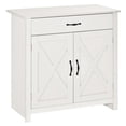 thumbnail image 1 of HOMCOM Farmhouse Sideboard, Buffet Cabinet with Barn Door, Distressed White, 1 of 10