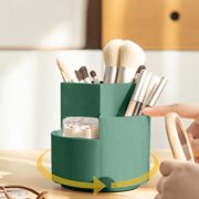 ZZkhGO Rotating Storage Box, Multifunctional Desk Organizer with Compartments, Large Capacity Cosmetic Office Supply Holder for Makeup Pens Stationery