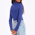 thumbnail image 3 of Diufon Womens Turtleneck Long Sleeve Tops Fall Fashion Basic Thermal Shirts Solid Color Slim Underwear, 3 of 8