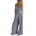 thumbnail image 1 of Innerwin Combinaison Longue Imprimée Florale Femme Pantalon Large Été Sans Manches Ample une Pièce Combinaison Bleu Marine m, 1 of 2