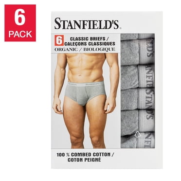 Stanfield's Caleçons Courts Biologiques pour Hommes, Lot de 6XX-Grand-Gris