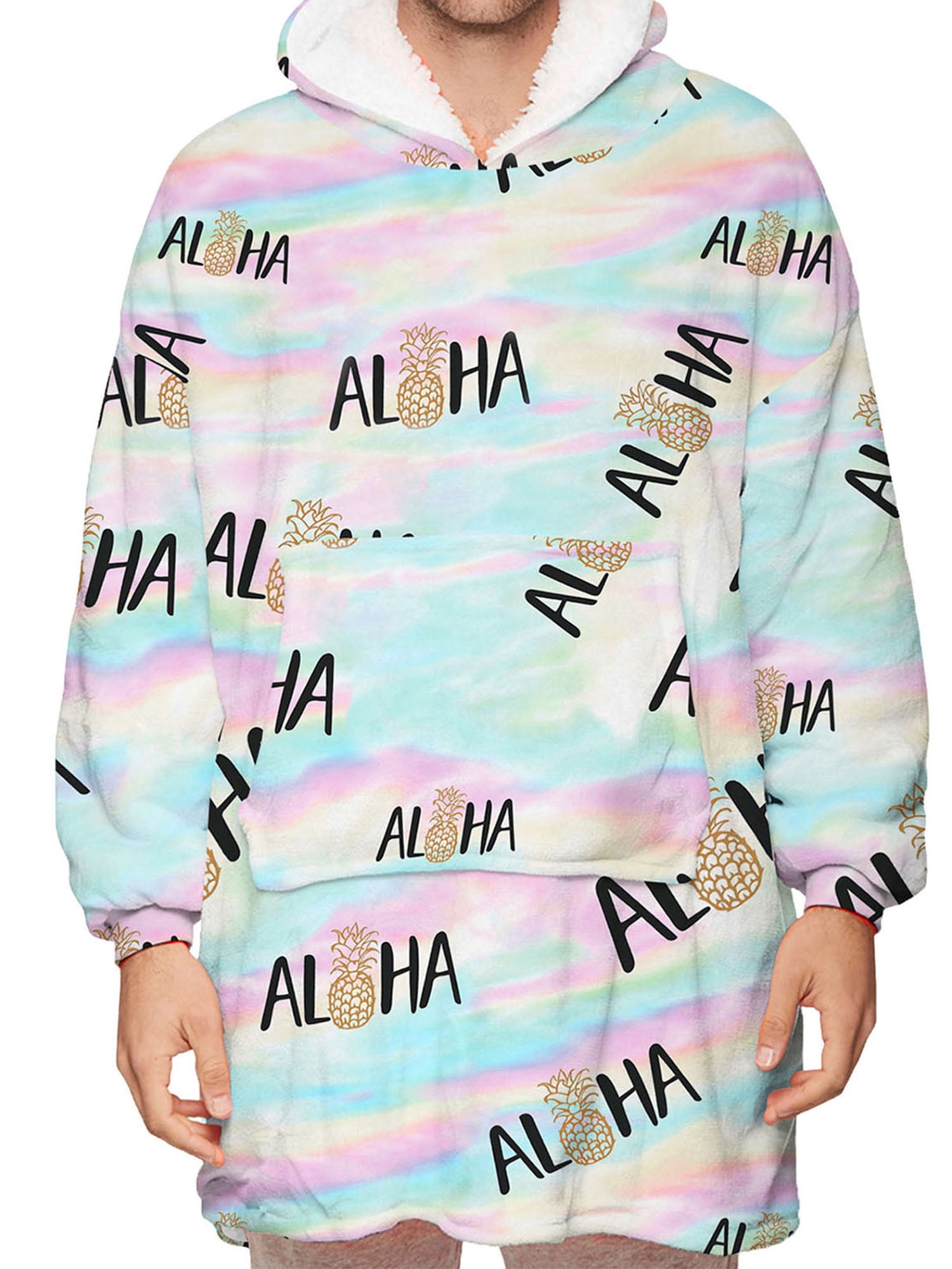 Fortune Matching Family Wearable Blanket Oversized Hoodies Pullover Christmas Pajama