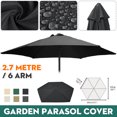 thumbnail image 2 of 9ft 6 Ribs Umbrella Replacement Canopy Garden Patio Market Table Outdoor Deck Umbrella Replacement Canopy Cover 6 Colors (Canopy Only), 2 of 10