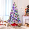 thumbnail image 2 of Gymax 7 FT Pre-Lit Artificial Christmas Tree Snow-Flocked Hinged Xmas Tree w/ 320  LED Lights & 1270 Branch Tips, 2 of 10