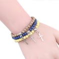 thumbnail image 1 of VONKY Unisex Cross Pendant Bracelets For Fashion Forward Individuals Lightweight Gift Yellow thread pine 1Set, 1 of 6