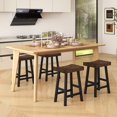 thumbnail image 2 of Gymax 24 Inch Bar Stools Set of 4 Counter Height Barstools w/ Saddle Seat, 2 of 10