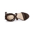 thumbnail image 4 of BLISSFUL STEP Women's Sandals Solid Color Mid Block Heels Lace up Sandals Coffee 8, 4 of 7