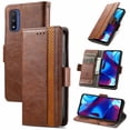 thumbnail image 1 of Case for Motorola Moto G Pure Cover Leather Wallet Folio Case Book Design Flip Magnetic Closure - Brown, 1 of 5