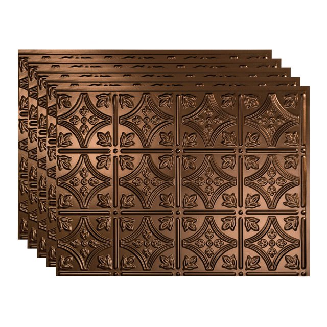 FASÄDE Traditional Style/Pattern 1 Decorative Vinyl 18in x 24in Backsplash Panel in Oil-Rubbed Bronze (5 Pack)