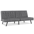 thumbnail image 1 of Costway Canapé-Lit Futon en Cuir PU Convertible Pliant Gris, 1 of 10