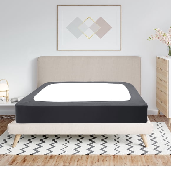 PiccoCasa Box Spring Cover Wrap Around 4 Sides, Smooth Stretchy Slate Grey King