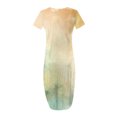 thumbnail image 3 of Ovzne Robes pour Femmes 2025 Robe pour Femme Mode Robe Décontractée Imprimée à Manches Courtes à Col Rond avec Poches Robe de Printemps Robe à Manches Courtes Imprimée Liquidation, 3 of 5