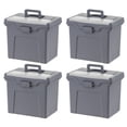 thumbnail image 1 of IRIS Portable Plastic File Box with Organizer Lid, Letter Size, Grey, 4 Pack, 1 of 12