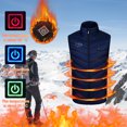 thumbnail image 1 of LOVZFMLL Jackets for Men's Printed Intelligent Control Nine Heating Fashion Sleeveless Hooded Casual Jacket, 1 of 4