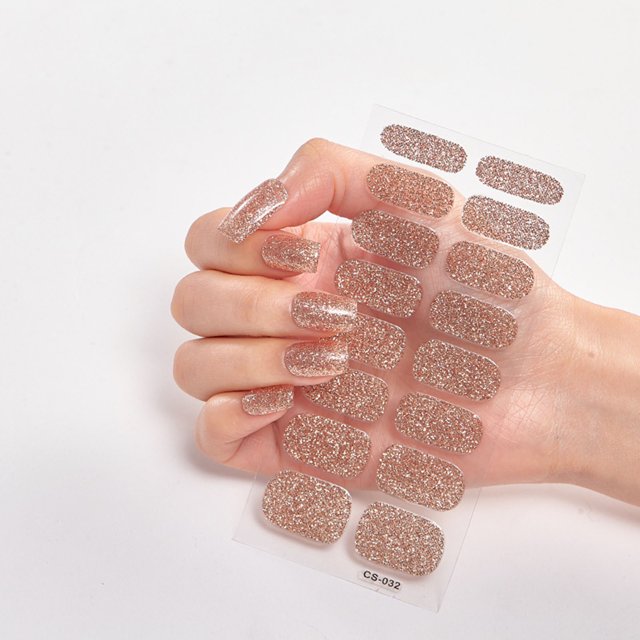 16 Small Nail Art Stickers Solid Color Glossy Nail Stickers
