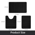 thumbnail image 2 of Semfri 3 Pcs Memory Foam Bathroom Mat Set Bathroom Rug Set Non Slip Absorbent Toilet Mat Set Comfortable Soft Machine Wash Thick Black, 2 of 7