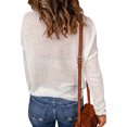 thumbnail image 2 of Innerwin Sweater Solid Color Ladies Jumper Tops Chic Long Sleeve Casual Knitted Sweaters White 2XL, 2 of 3