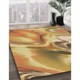 thumbnail image 3 of Ahgly Company Tapis Rond Lavable en Machine Intérieur Transitionnel Orange, 6 Pieds Rond, 3 of 7