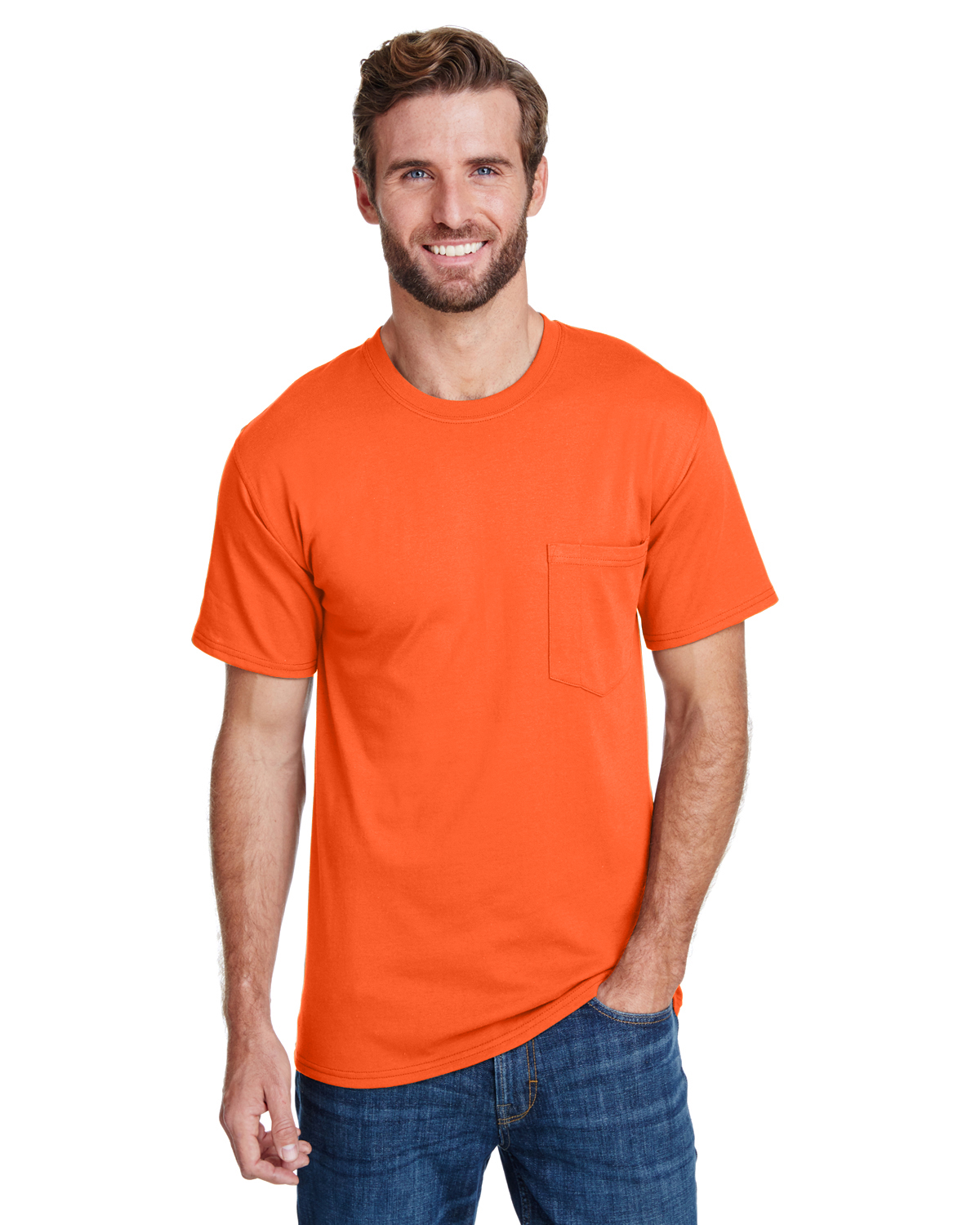 Hanes T-Shirt de Travail pour Hommes avec Poche