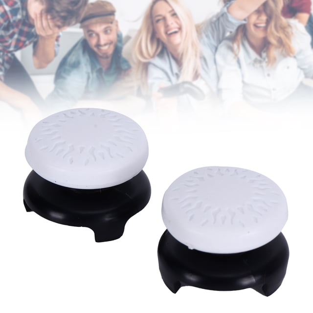 Thumbstick Covers, 2Pcs Soft Silicone Joystick Grip Caps Cool Texture Design Wrist Pain Relief Game Accessories Controller Addons for Gamepad