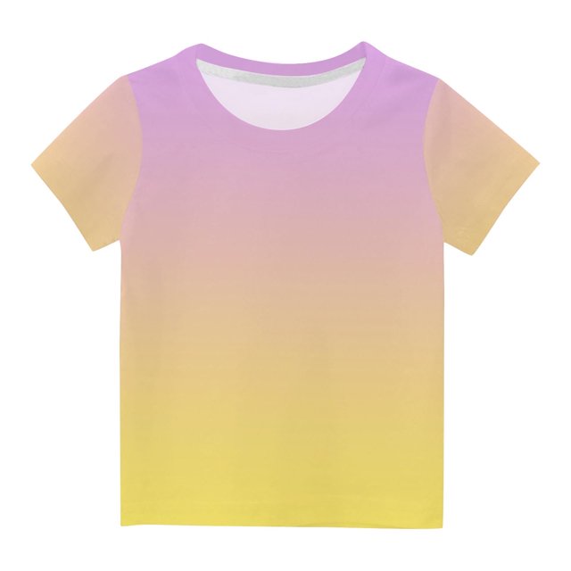Plebaso T-Shirt à Manches Courtes pour Bébés Garçons Filles, Couleur Dégradée, Col Rond, Haut, Vêtements d'Été pour Bébé