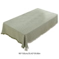 thumbnail image 2 of Bwiyojiz 1pc 35.43x59.06i 90x150cm Cotton and Linen Tablecloth Tassel Decoration Suitable for Rectangular Coffee Table Photo Decorative Cloth, 60%Cotton,40%Linen, Green, Gifts for Mom, 2 of 6