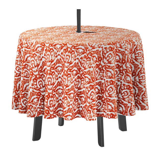 Vargottam Indoor/OutdoorRoundTablecloth 58 pouces avec trou de parapluie & Zip, imperméable à l'eau TableCloth, TableCovers pour Backyard Table -Red
