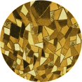 thumbnail image 1 of Ahgly Company Tapis d'Intérieur Lavables à la Machine, Carrés, Transitionnels, Jaunes, Tapis de Zone, 3 Pieds Carré, 1 of 7