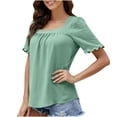thumbnail image 1 of CEHVOM Woman Summer Solid Square Neck Sleeveless Tank Tops For Women Blouses Clearance, 1 of 5