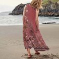 thumbnail image 4 of TJAZFJPA Robe Trapèze pour Femmes Mode pour Femmes Col Rond Décontractée Imprimé Pissenlit 3D Sans Poignets Poche Longue Robe Débardeur Robe Décontractée Robe Longueur au Sol Robe Léopard, 4 of 6