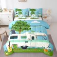 thumbnail image 1 of YST Ensemble de Douillette 7 Pcs Happy Camping, Grand Lit – Déco de Camping Rétro Rustique de Style Ferme, 1 of 5