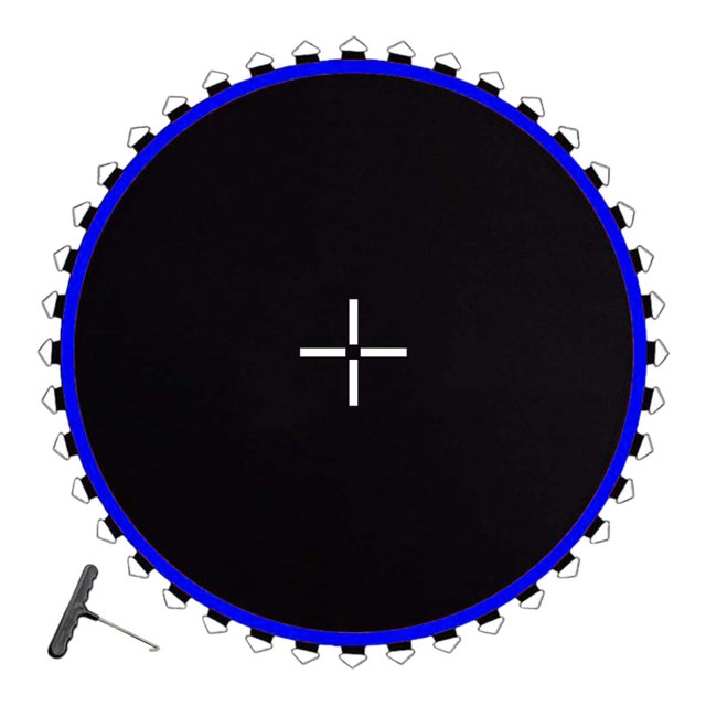 Almencla Tapis de Remplacement pour Trampoline Accessoire Maison Réutilisable Tapis de Saut Rond pour Trampoline Bleu 56 Boucles