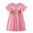 thumbnail image 1 of MIASHUI Robes de Pâques pour Filles, Lapin à Manches Courtes, Robes Décontractées, Rose, 6-7 Ans, 1 of 6