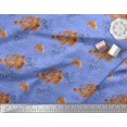 thumbnail image 3 of Soimoi Blue Viscose Chiffon Fabric Text & Europe Map Travel Decor Fabric Printed Yard 42 Inch Wide, 3 of 5
