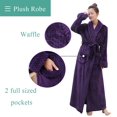 thumbnail image 4 of Artfasion Womens Long Flannel Bathrobe Solid Soft Plush Bath Robe Microfiber Fleece Full Length Sleepwear, 4 of 6
