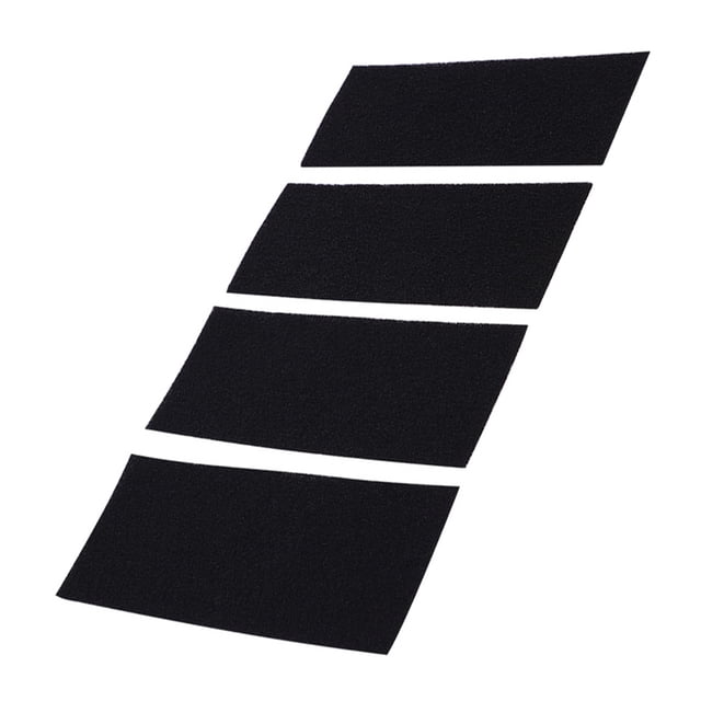 Carbon Pre Filter, Carbon Sponge Activated Carbon Pre Filter Replacement Carbon Sponge Filters Carbon Pad Pre Filter for Home Kitchen Total Air Purifier 4 Pcs Black. A set of four rectangular black carbon sponge filters designed to absorb and eliminate household odors. Compatible with Holmes models HAP2400, HAP242, HAP412, HAP422, HAP424, HAP1200, HAP706, HAP716, and others. Each filter measures approximately 24.3 x 10.5 cm (9.57 x 4.13 inches) and is suitable for use with a main HEPA filter to create a refreshing environment.