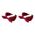 thumbnail image 4 of Baohd Style avec des Femmes Absorbant la Sueur Accessoires Légers et Durables Bandes de Cheveux Vin Rouge 2Set, 4 of 6