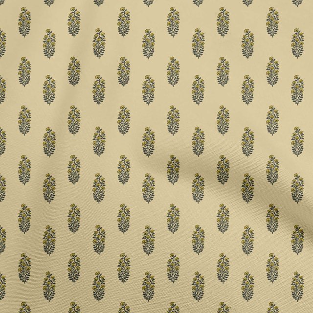oneOone Polyester Spandex Light Brown Fabric Asian Floral Block Sewing Craft Projects Fabric Prints By Yard 56 Inch Wide