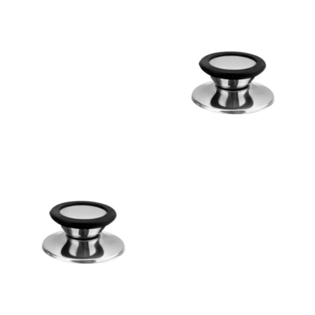 kurtrusly Stainless Steel Anti-scald Pot Cover Knob Replacement Household Kitchen Pan Lid Handle Upgrade Modified Accessories Black Small 2Set