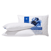 Quilted White Goose Feather Pillow - Soft Support - Standard Size Two Pack