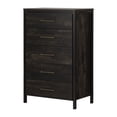 thumbnail image 2 of South Shore Gravity 5-Drawer Chest for Adult, in Rubbed Black, 2 of 13
